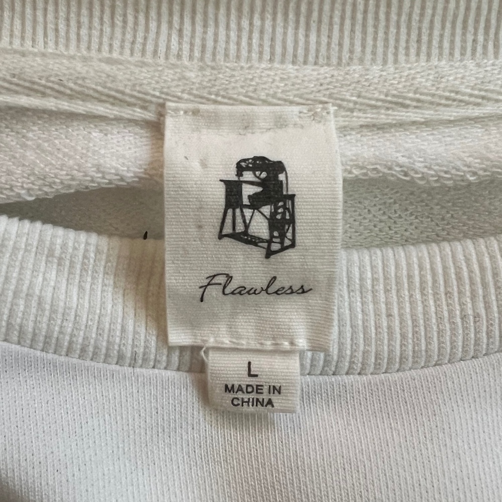 Flawless Ivory Lace Detail Crewneck Pullover Sweatshirt Size Large EUC - Picture 4 of 6